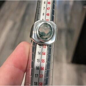 Green Moss Agate Vintage Type Ring 925 Sterling Silver Handmade Gemstone Jewelry